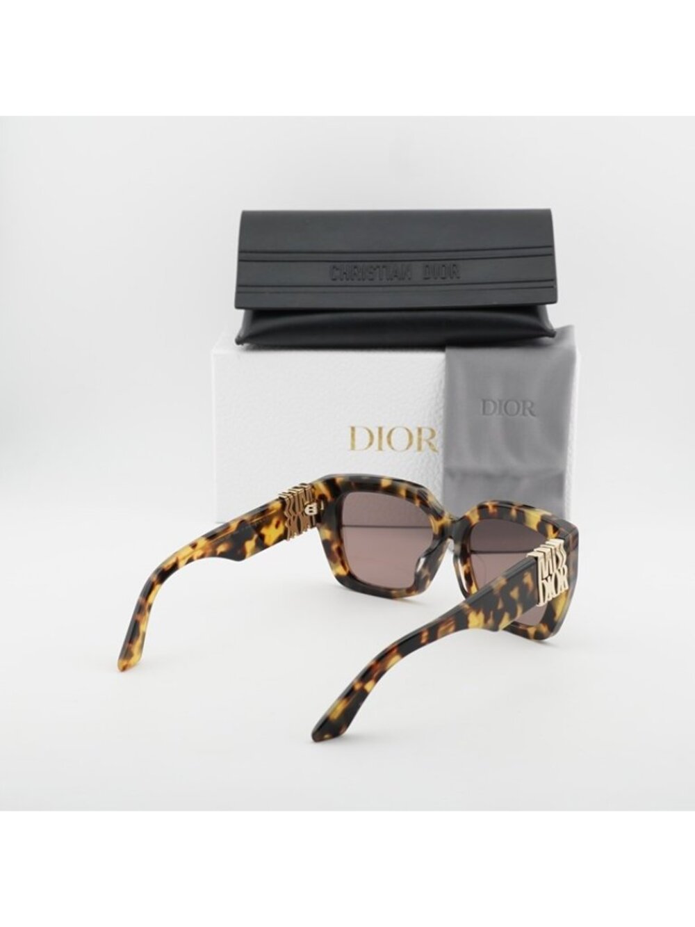Dior MISSDIOR S2F 26D0 Sunglasses Havana Square Frame, Bordeaux Lenses - Picture 10 of 10